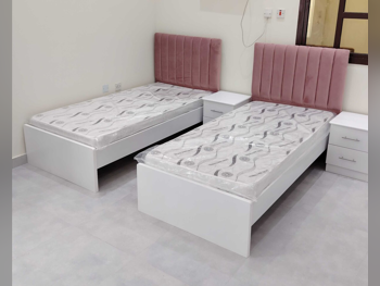 Beds - Single - Pink - Mattress Included - With Bedside Table