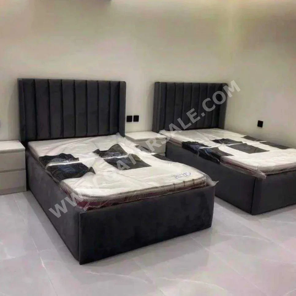 Beds - Single  - Black  - Mattress Included  - With Bedside Table