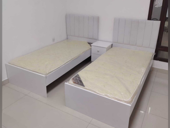 Beds - Single - White - Mattress Included - With Bedside Table
