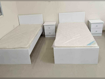 Beds - Single  - White  - Mattress Included  - With Bedside Table
