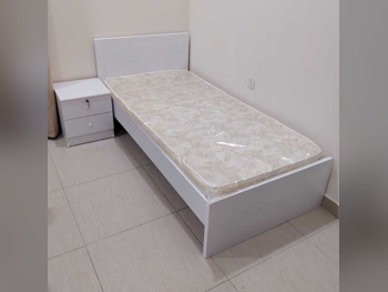 Beds - Single  - White  - Mattress Included  - With Bedside Table
