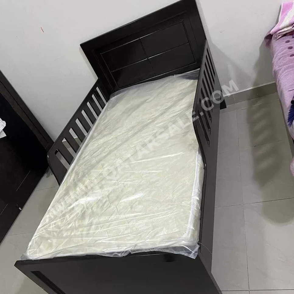 Beds - Single - Brown - Mattress Included
