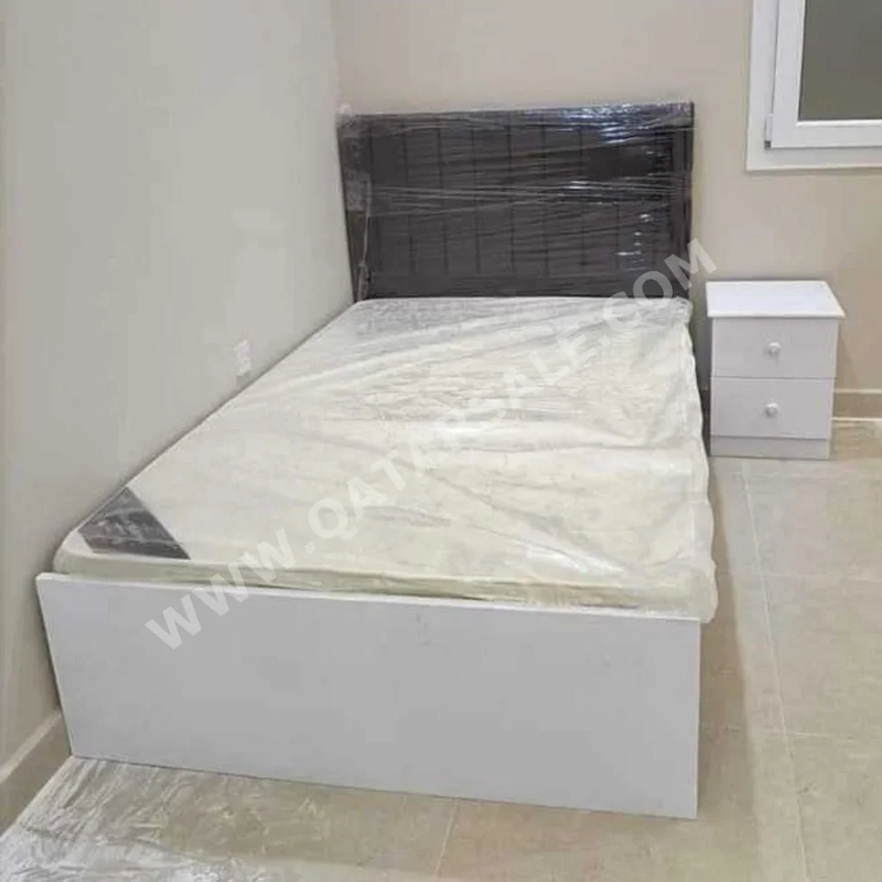 Beds - Single  - Black  - Mattress Included  - With Bedside Table