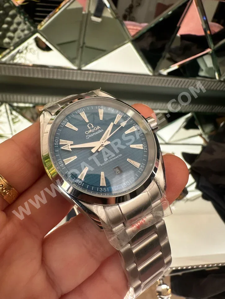 ساعات - أوميغا  - ساعات ميكانيكية  - فضة  - ساعات رجالي