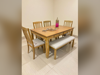 Dining Table with Chairs - Brown