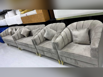 الأرائك والكنب والكراسي لايف ستايل  طقم كنب  - قماش  - اللون الرمادي