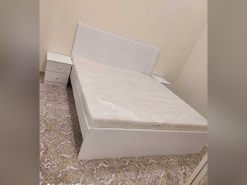 Beds - King  - White  - Mattress Included  - With Bedside Table