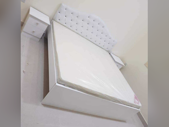 Beds - King  - White  - Mattress Included  - With Bedside Table