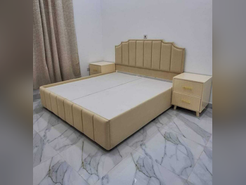 Beds - King  - Yellow  - Mattress Included  - With Bedside Table