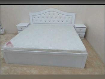 Beds - King  - White  - Mattress Included  - With Bedside Table