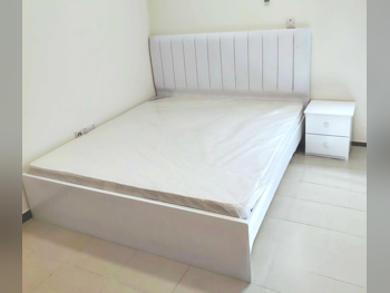 Beds - King  - White  - Mattress Included  - With Bedside Table