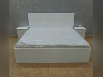 Beds - King  - White  - Mattress Included  - With Bedside Table