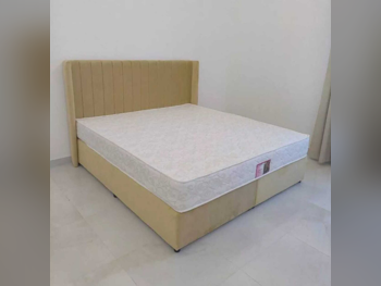 Beds - King  - Yellow  - Mattress Included  - With Bedside Table