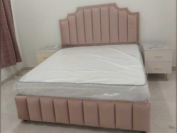 Beds - King  - Pink  - Mattress Included  - With Bedside Table