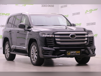 تويوتا لاند كروزر جي اكس ار توين توربو 2024 اوتوماتيك 58,000 كم 6 سلندر دفع رباعي اس يو في أسود تحت الضمان