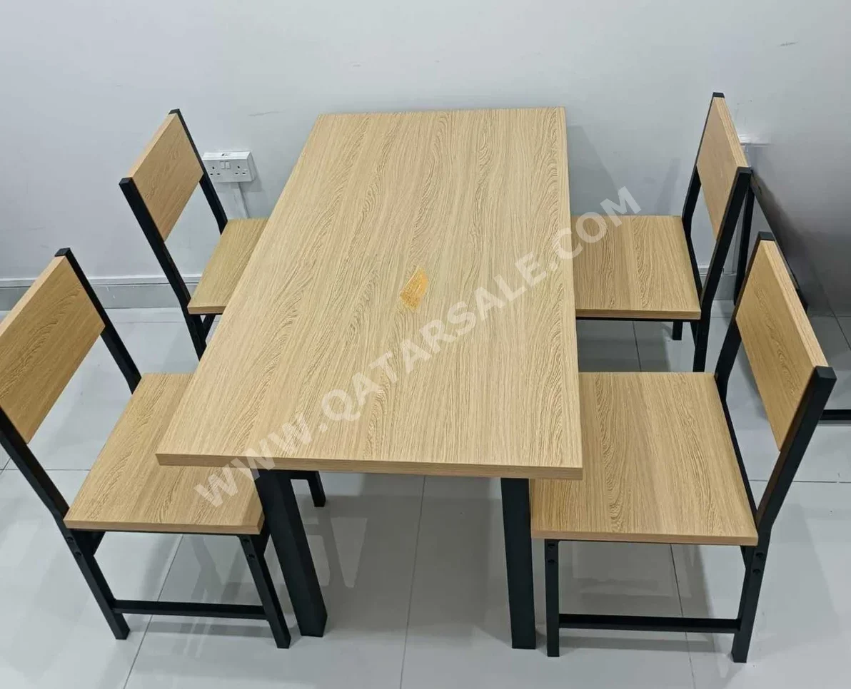 - Lifestyle Dining Table with Chairs - Beige / Square - 4 Seats MDF ...