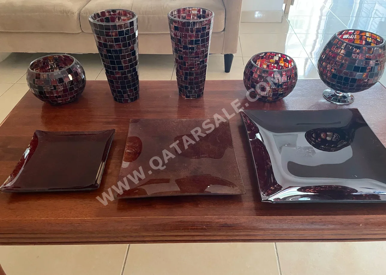 المزهريات والسلطانيات مزهرية طاولة  6+  بوق  زجاج