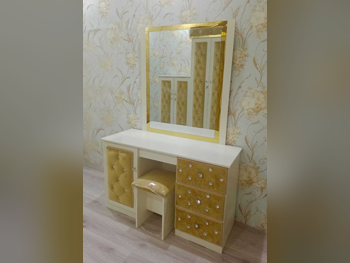 Wardrobes & Dressers - Doha Furniture  - Dressing Table, Mirror, Chair & 2 Shelving Units  - Multicolor