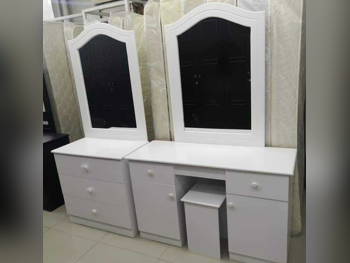 Wardrobes & Dressers - Doha Furniture  - Dressing Table, Mirror, Chair & 2 Shelving Units  - White