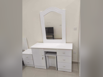 Wardrobes & Dressers - Doha Furniture  - Dressing Table, Mirror, Chair & 2 Shelving Units  - White
