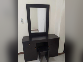 Wardrobes & Dressers - Doha Furniture  - Dressing Table, Mirror, Chair & 2 Shelving Units  - Brown