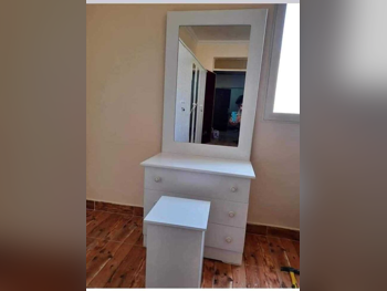 Wardrobes & Dressers - Doha Furniture  - Dressing Table, Mirror, Chair & 2 Shelving Units  - White