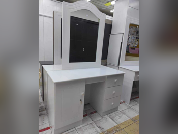 Wardrobes & Dressers - Doha Furniture  - Dressing Table, Mirror, Chair & 2 Shelving Units  - White