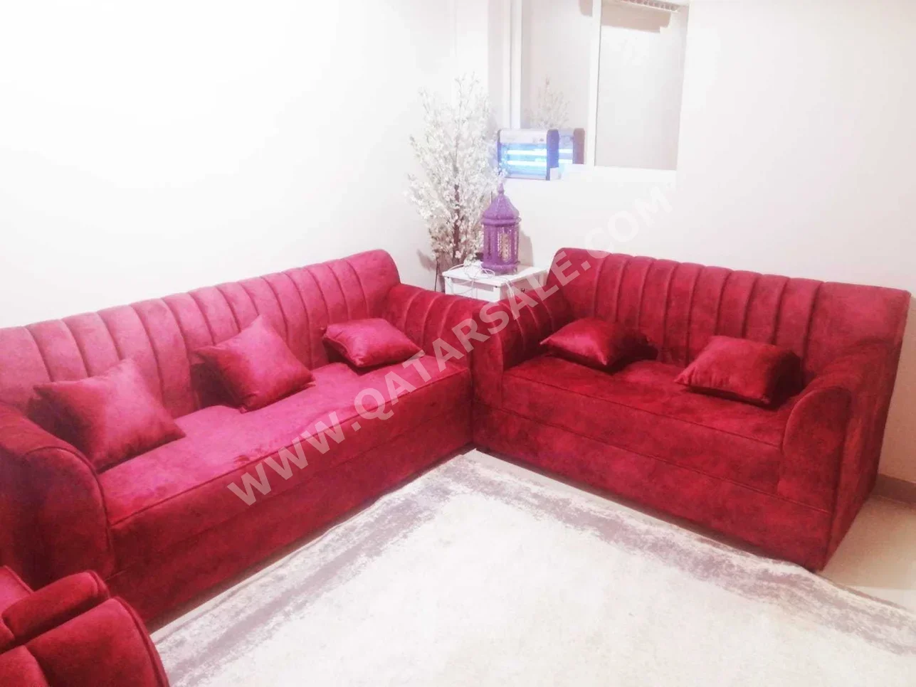 Sofas, Couches & Chairs Lifestyle  Sofa Set  - Fabric  - Red