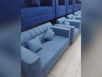 الأرائك والكنب والكراسي لايف ستايل  طقم كنب  - قماش  - أزرق