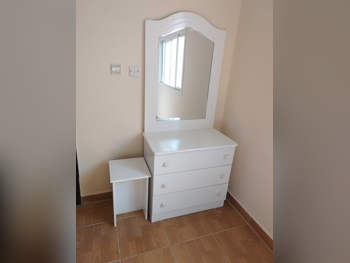 Wardrobes & Dressers - Doha Furniture - Dressing Table, Mirror, Chair & 2 Shelving Units - White