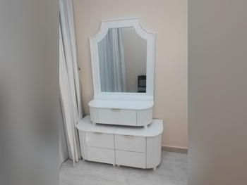 Wardrobes & Dressers - Doha Furniture - Dressing Table, Mirror, Chair & 2 Shelving Units - White