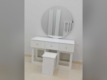 Wardrobes & Dressers - Doha Furniture  - Dressing Table, Mirror, Chair & 2 Shelving Units  - White