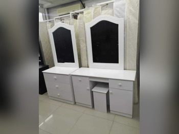 Wardrobes & Dressers - Doha Furniture  - Dressing Table, Mirror, Chair & 2 Shelving Units  - White