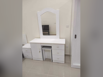 Wardrobes & Dressers - Doha Furniture  - Dressing Table, Mirror, Chair & 2 Shelving Units  - White