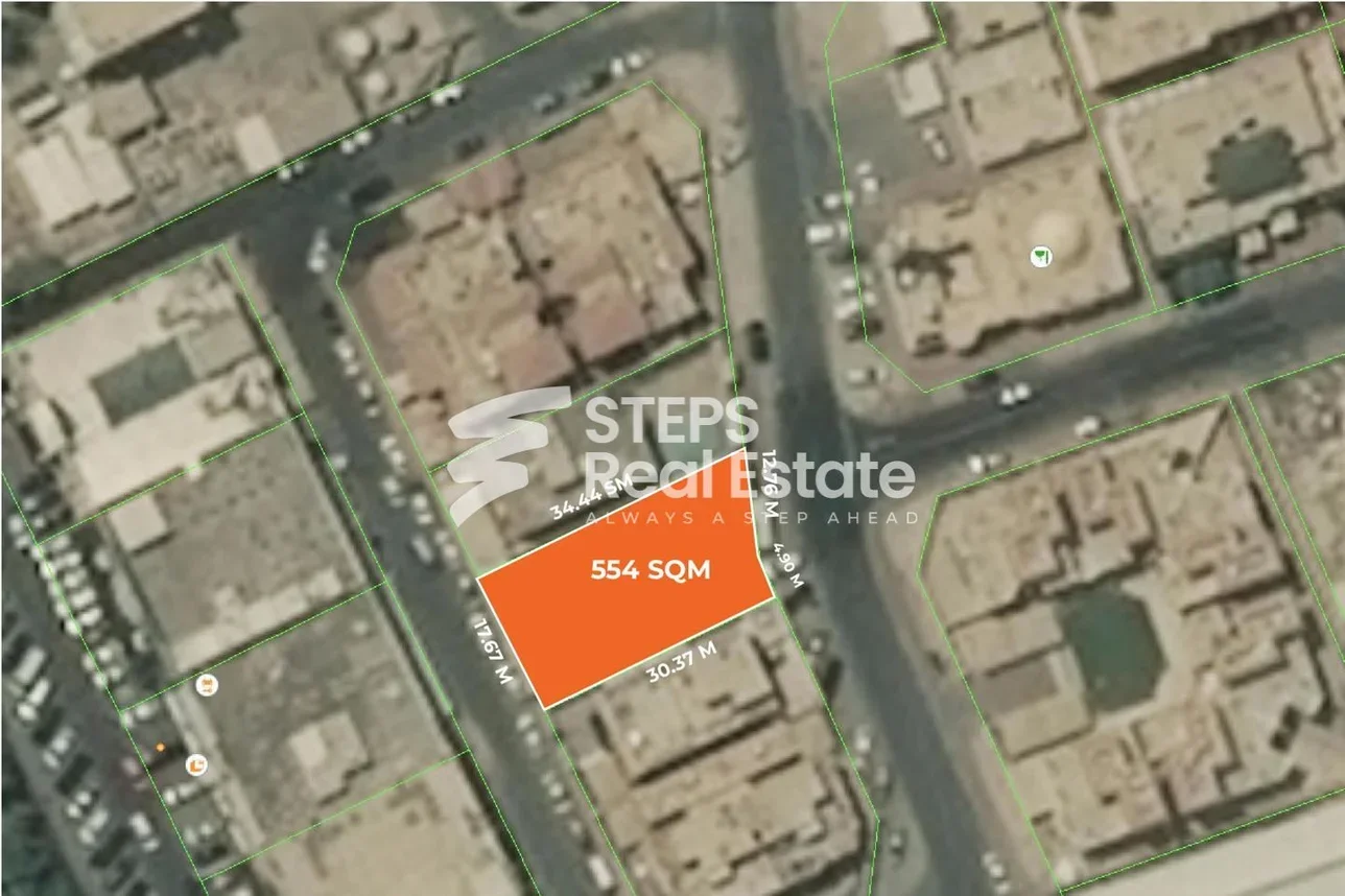 Lands For Sale in Doha - Old Airport -Area Size 554 Square Meter