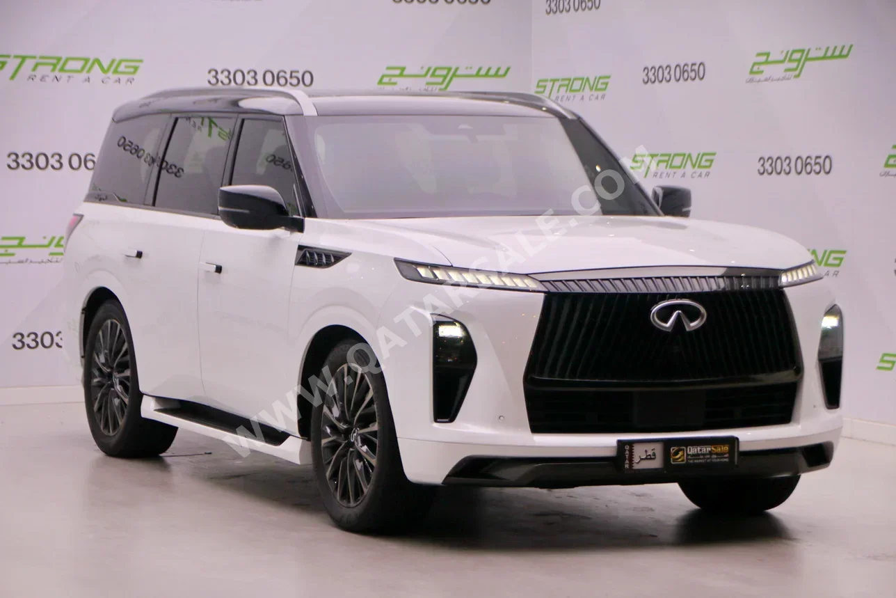 Infiniti  QX  80 Autograph  2025  Automatic  27,000 Km  6 Cylinder  Four Wheel Drive (4WD)  SUV  White and Black  With Warranty