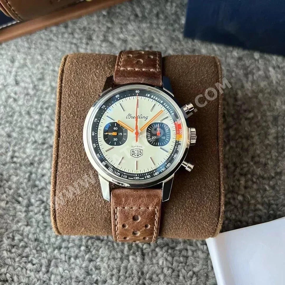 ساعات - بريتلينغ  - ساعات ميكانيكية  - أبيض  - ساعات رجالي