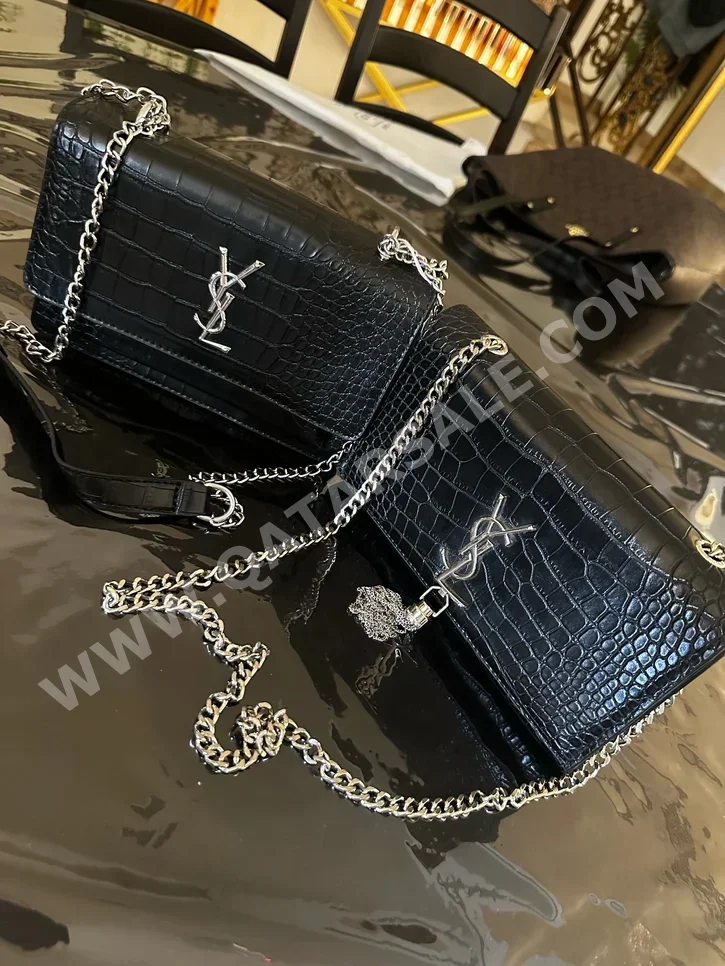 شنطة يد  - سانت لوران  - أسود  - جلد صناعي  - نسائي
