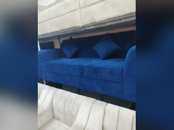 الأرائك والكنب والكراسي لايف ستايل  طقم كنب  - قماش  - أزرق