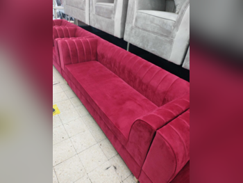الأرائك والكنب والكراسي لايف ستايل  طقم كنب  - قماش  - أحمر