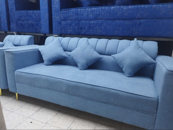 الأرائك والكنب والكراسي لايف ستايل  طقم كنب  - قماش  - أزرق