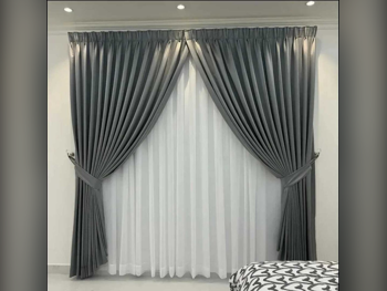 Curtains & Blinds Price Per Unit  Velvet  Gray  Qatar