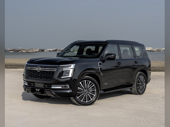 Nissan  Patrol  Platinum turbo  2025  Automatic  8,000 Km  6 Cylinder  Four Wheel Drive (4WD)  SUV  Black  With Warranty