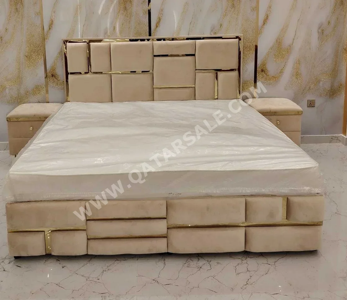 Beds - King  - Yellow  - Mattress Included  - With Bedside Table