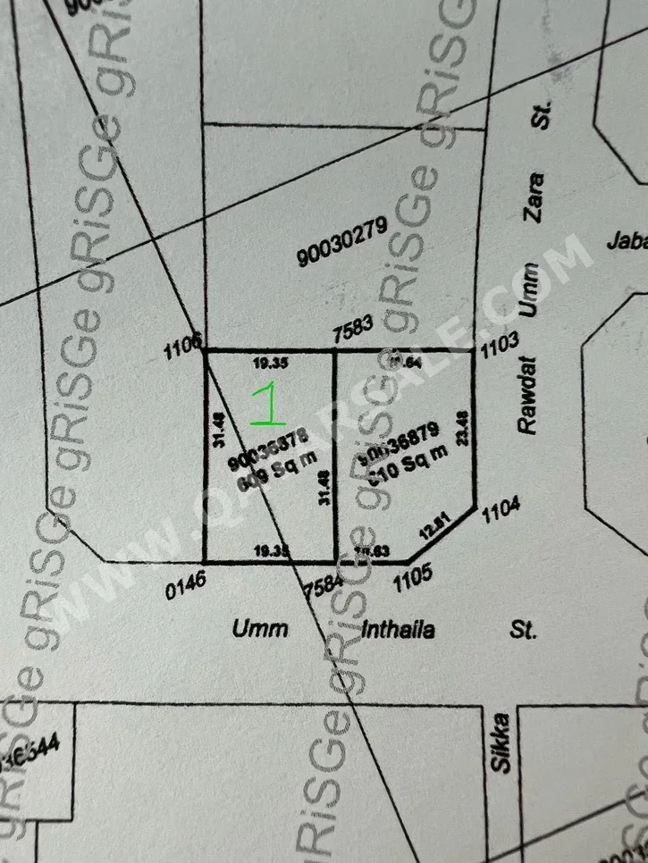 Lands For Sale in Al Wakrah - Al Wakrah -Area Size 609 Square Meter