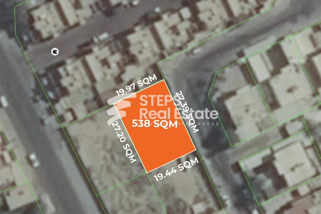 Lands For Sale in Doha - Old Airport -Area Size 538 Square Meter
