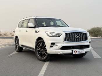 انفنيتي كيو اكس 80 2024 اوتوماتيك 0 كم 8 سلندر دفع رباعي اس يو في أبيض تحت الضمان