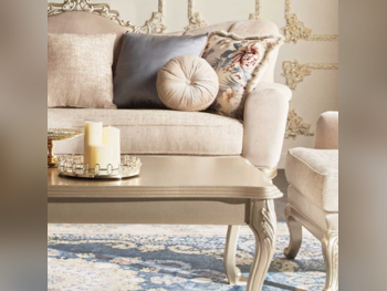 الأرائك والكنب والكراسي هوم سينتر - قماش - اللون البيج