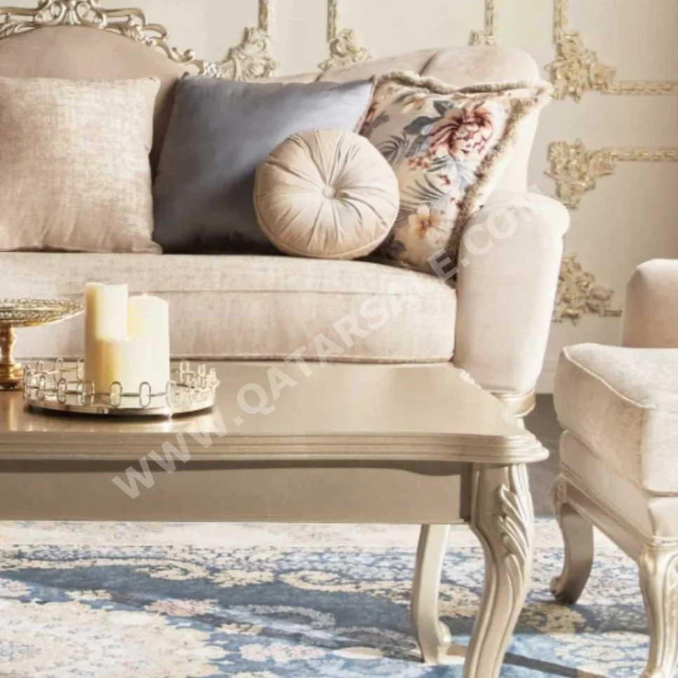 الأرائك والكنب والكراسي هوم سينتر - قماش - اللون البيج