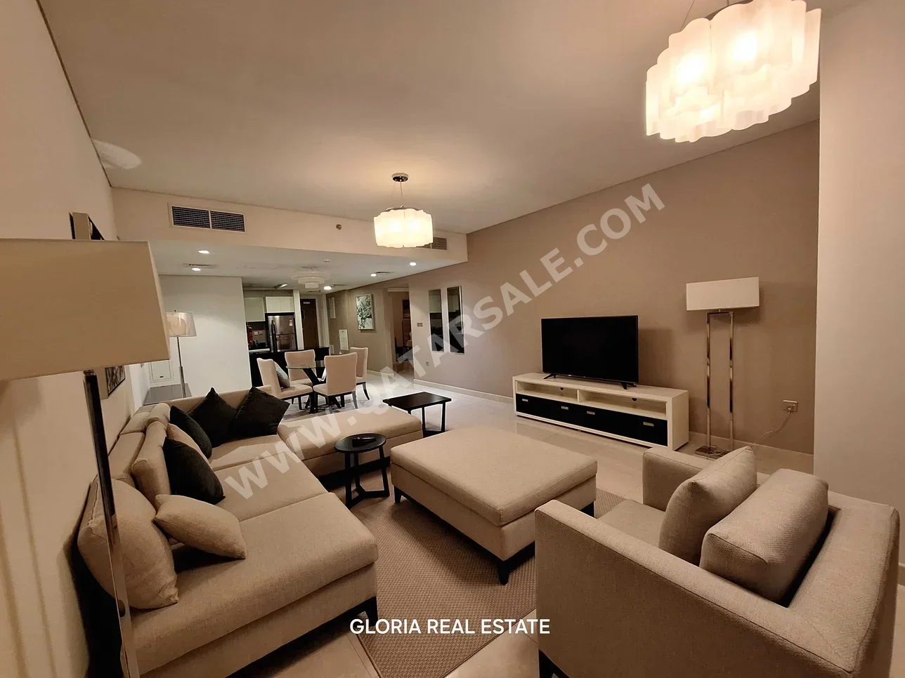 2 غرف نوم  شقة  للايجار  في لوسيل -  منطقة المارينا  مفروشة بالكامل